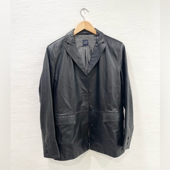 Gap Vintage Black Leather Women’s Jacket - Picture 1 of 4